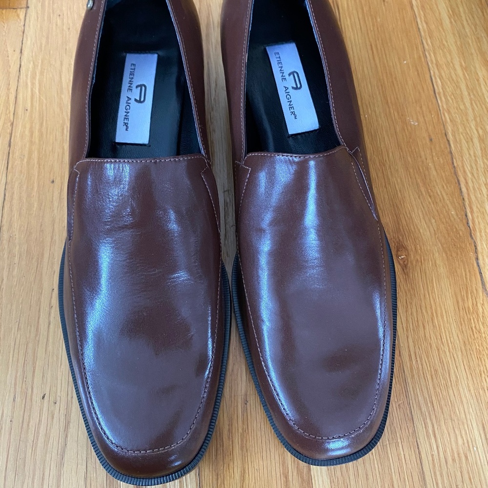 ETIENNE AIGNER Stamford Leather Loafers, Women's, Brown Size 11